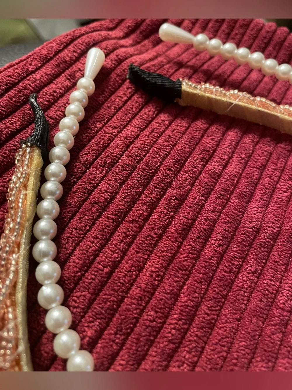 Pearl and Rose Gold Beaded Headband Set